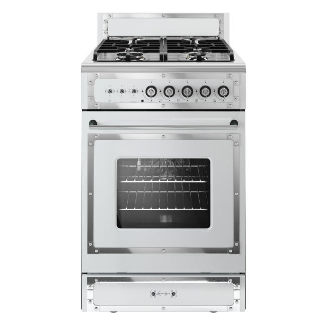 Cocina Royal Blanca Moldura Acero 550