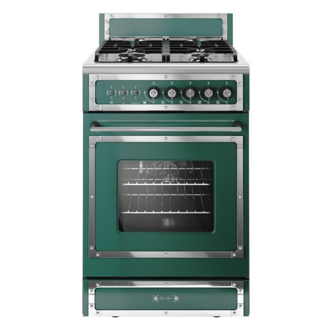 Cocina Royal Verde Moldura Acero 550
